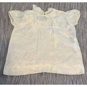 Baby White Satin Christening Grown Embroidery Vintage Baptism Pictures 0-6 Month